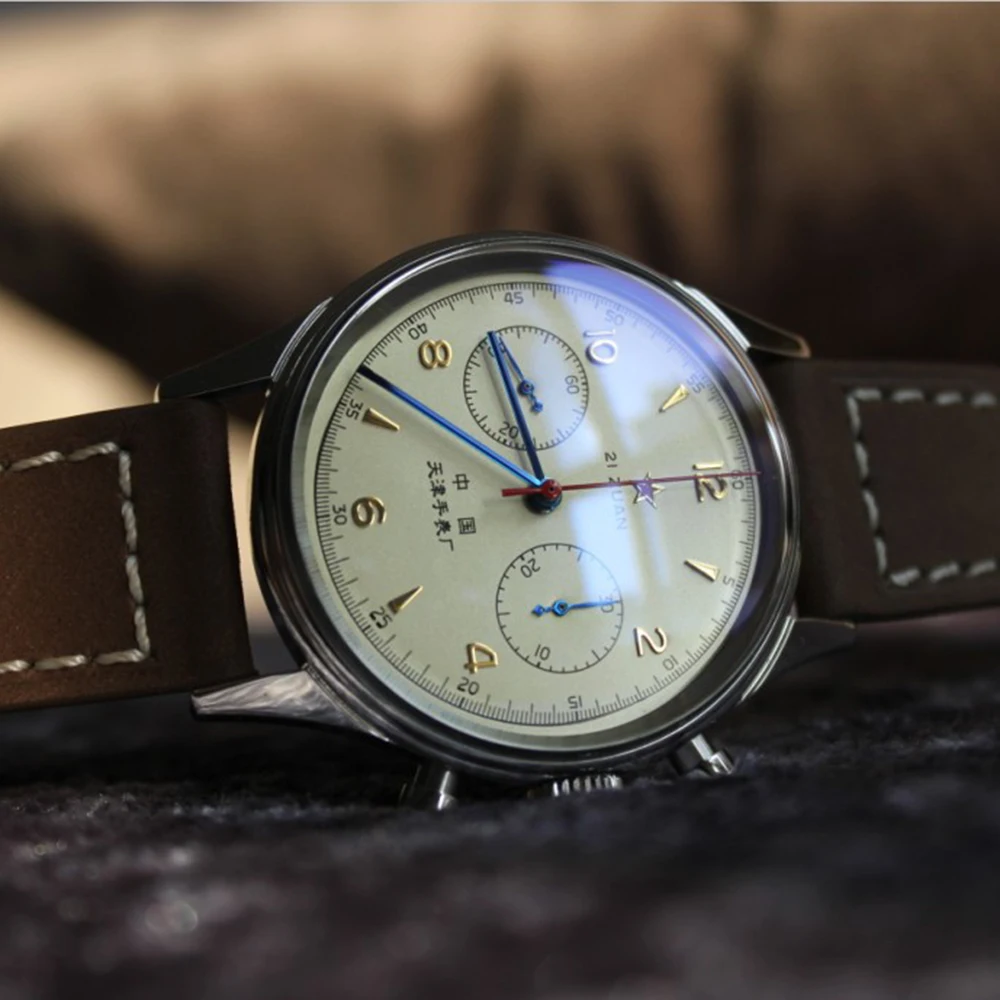 1963 Watch Men Pilot Chronograph Wristwatch Seagull ST1901 Hand Wind Mechanical Movement Air Force 38mm 40mm Reloj Hombre