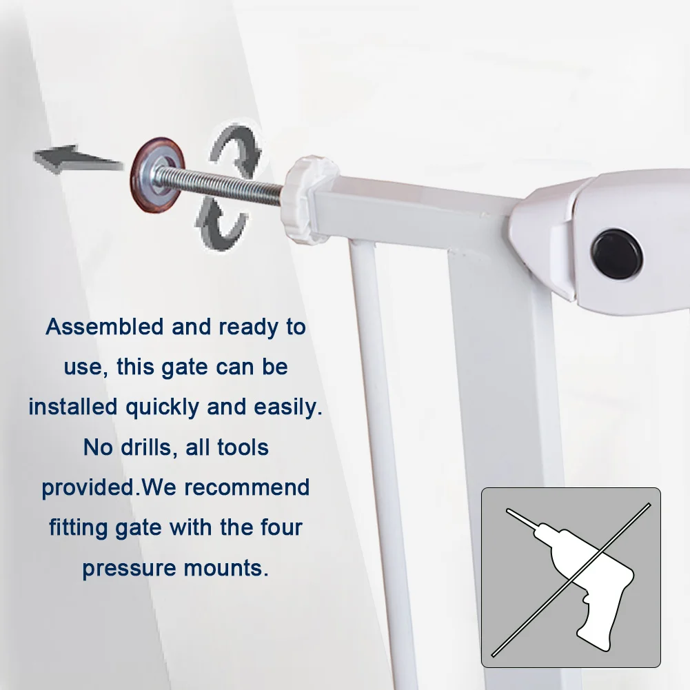 House Stair Door Fence Pet Dog Cat Doorways Enclosure Auto Close Safety Baby Children Gate Guardrail Double Locks