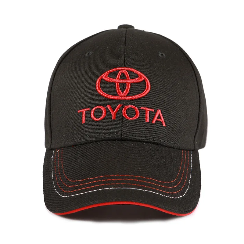 TOYOTA Cap Solid Black Cotton Red Lining Embroidered - WEAR MY HAT