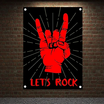 

Rock and Roll Band Singer Music Posters Hip Hop Reggae Print Art Canvas Banner Four-hole Flag Background Wall Hanging Home Decor
