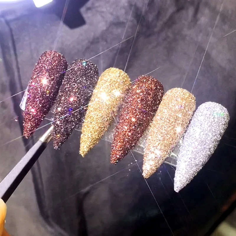 1 Box Holographics Nail Powder Sparkly Shinning Glitter Rose Gold Silver Polish Chrome Dust Pigment Art Decorations | Красота и
