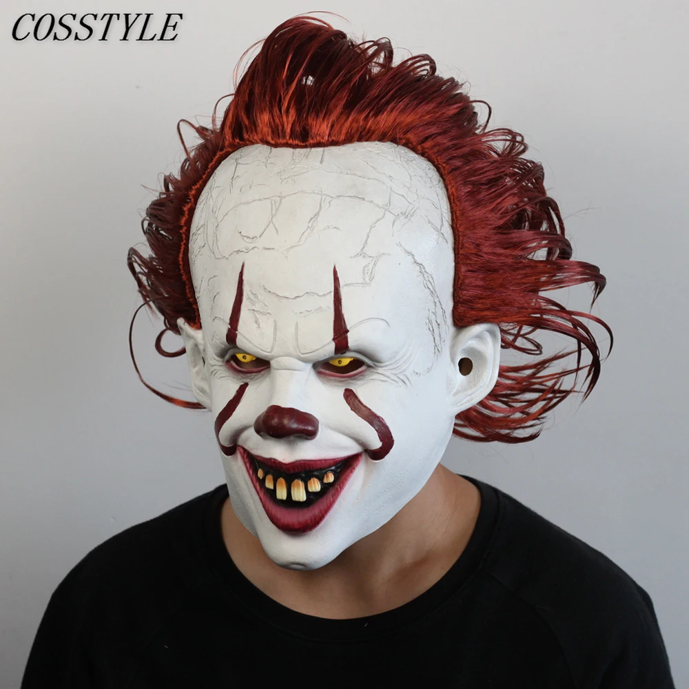 Джокер маска пеннивайза Stephen King It Chapter Two 2 ужас, Костюмированная вечеринка клоун латексные маски легкий шлем Взрослый Хэллоуин вечерние реквизиты