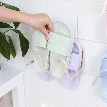 

Double-Layer Shoes Rack Shoe Racks Storage Organizer Wall Mount Slippers Hanging Shelf Slipper Rack Holder Shoes Organizer U3