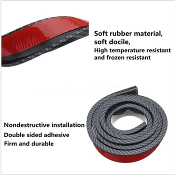 

2pcs Carbon Fiber Fender Car Wheel Lip Eyebrow Protector Flare Arch Strips Cover