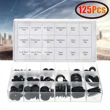 

125pcs Rubber Seal Ring Grommet Firewall Hole Plug Retaining Ring Car Electrical Wire Gasket Kit For Cylinder Valve Water Pipe