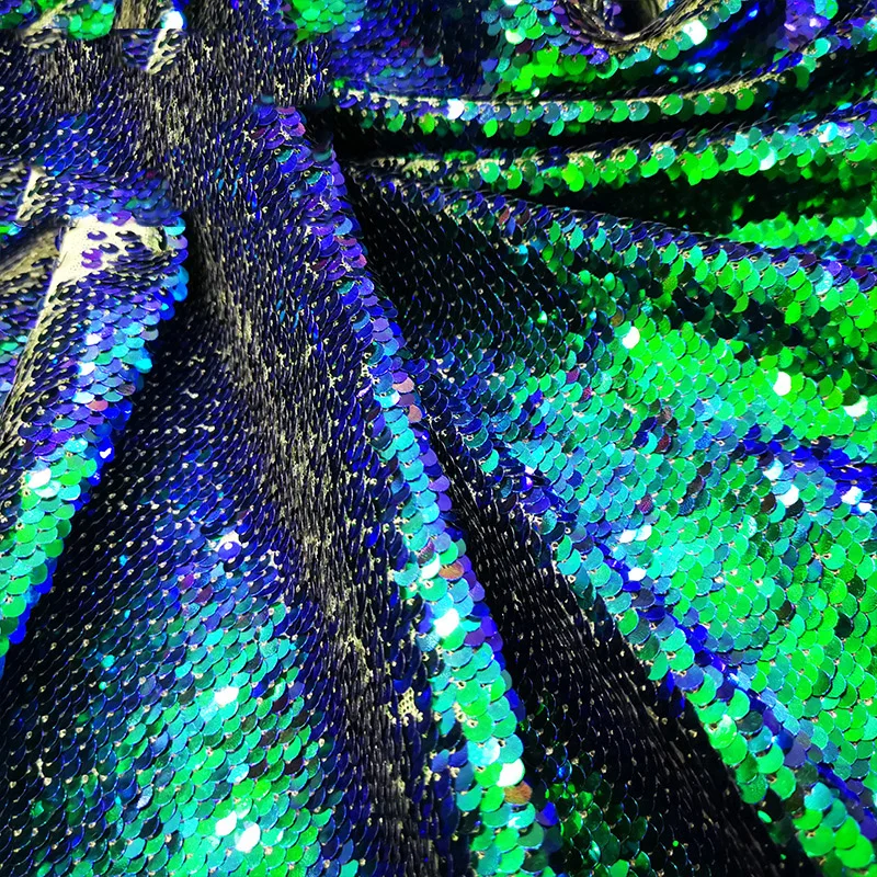 20x30cmDoublesidedFlipSequinFabricHandmadeEmbroiderySatin