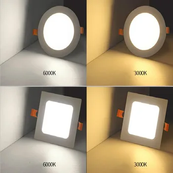 

Ultra thin Square/Round LED Panel Light 6W 9W 15W 18W 24W Ceiling Light Lamp for home indoor lighting White / Warm White 85-265V
