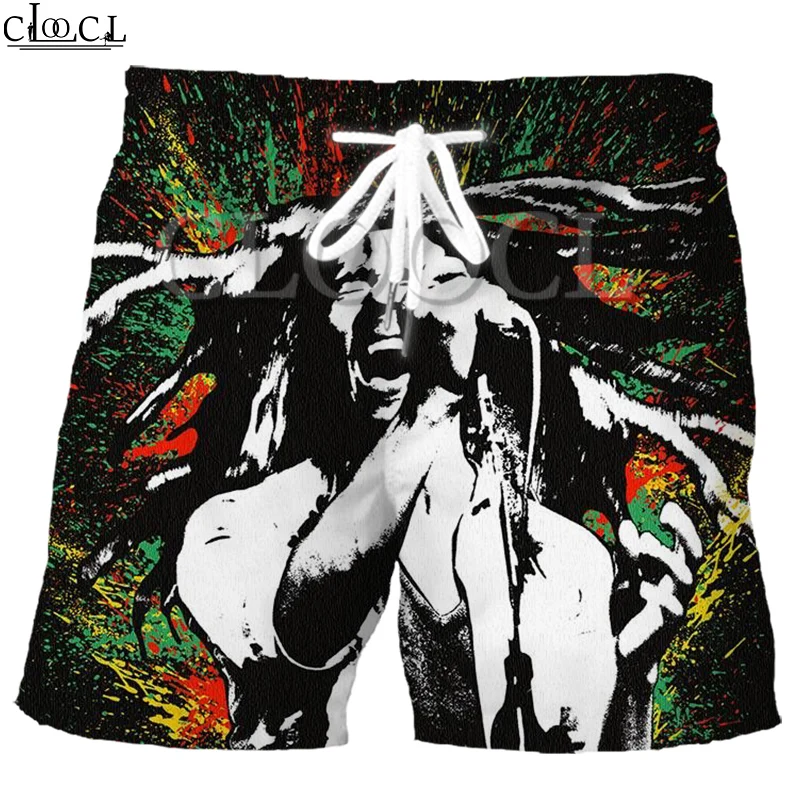 CLOOCL Singer Reggae Creator Bob Marley Harajuku New Shorts 3D Print Korean Version of Hip-hop Fashion Trendy Wild Beach Shorts
