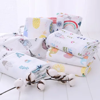 

Muslin 100% Cotton Baby Swaddles Soft Newborn Blankets Bath Gauze Infant Wrap Sleepsack Stroller Cover Play Mat Baby Bed Sheet