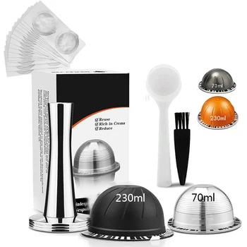 

15pcs/Set Reusable Coffee Capsule Tamper Aluminum Foils Kit 70/230ML For Nespresso Vertuo ENV135BAE & For Krups XN 9031