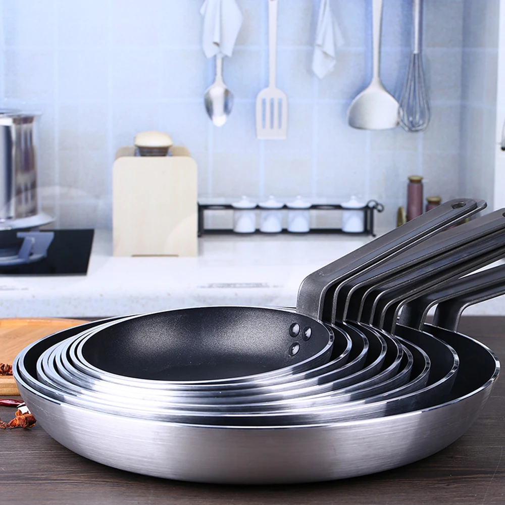

Frying pan household pan non-stick pan steak omelette pan pancake pan double bottom pan aluminum frying pan commercial