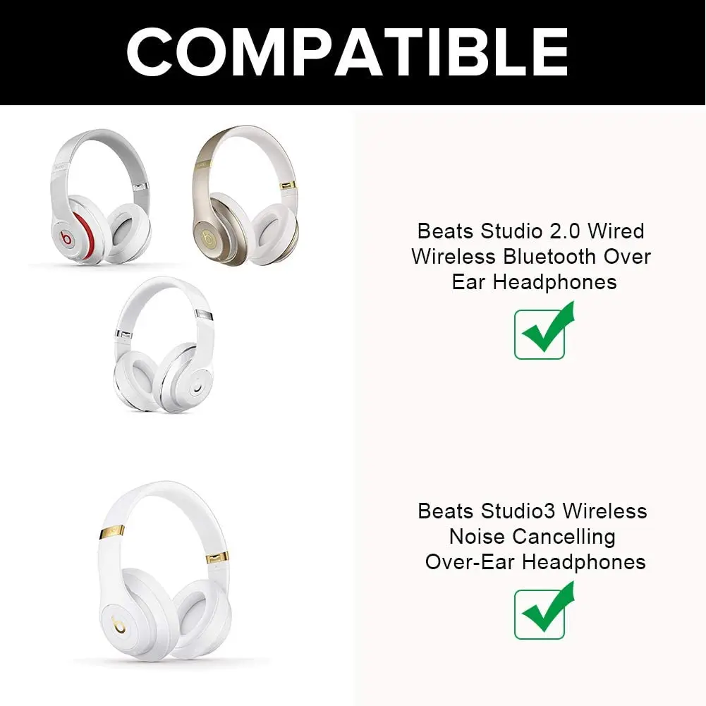 Studio 2 Earpads Replacement Ear Cushion Pads Muffs Parts Compatible with Beats Studio 2 0 Wireless Over Ear Headphones