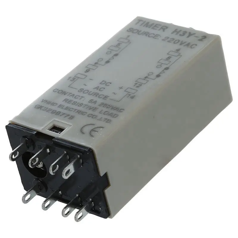 

AC 220V P 8 DPTD 10 seconds Timer Delayed Time Relay H3Y-2 with Base Plug