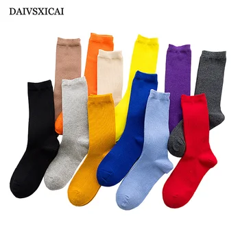 

3Pairs/lot=6Pieces Autumn Winter Socks Fashion Female Wild Solid Color Cotton Pumping Ladies Casual Socks