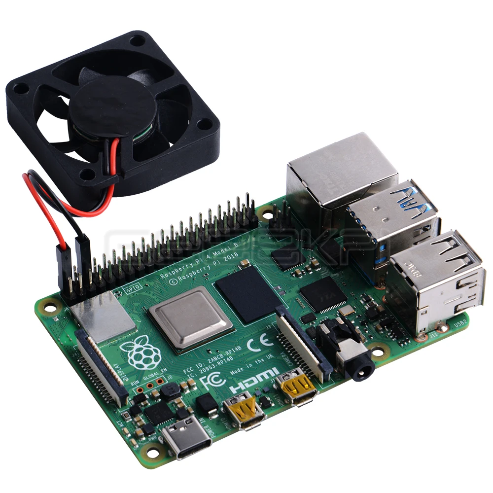 Raspberry Pi Cooler GeeekPi LED Cooler 1 Set 2 Pack 40*40*10 Transparent/Black Cooling Fan 4010 Blue Light RGB For Raspberry Pi 4B/3B+/3