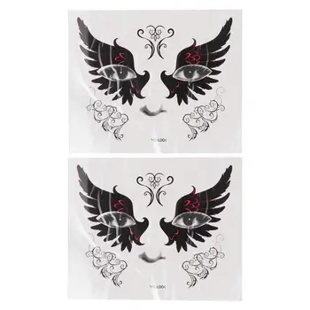 

2pcs Halloween Face Stickers Relieved Safe Delicate Party Face Decorations Fake Bat Elements Tattoos Body Decal for Lady