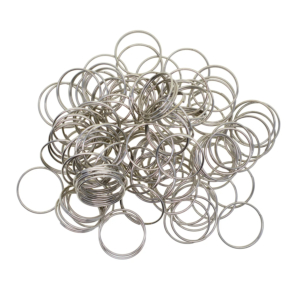 100Pcs Diy Crafts Supply Iron Keyring Keychain Split Ring Key Ring Chain Hook Hardware 20mm