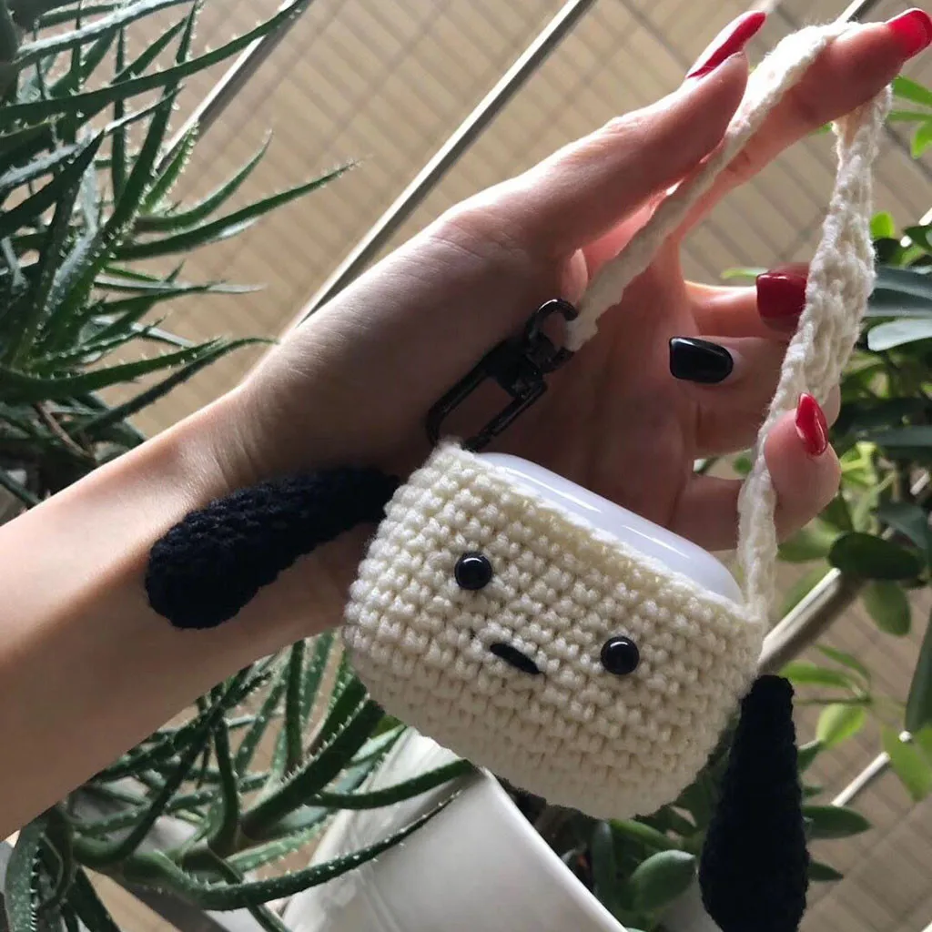 For AirPods Pro 2019 Case Knitted Lovely plush Anti-lost Protective Skin Cover For Air-Pods 3 Airpods Accessories 2019 1104#C