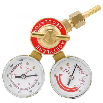 

CGA200 Acetylene Regulator Gauge Female Thread for Commercial Industrial Use for Commercial Industrial Laboratory Applications