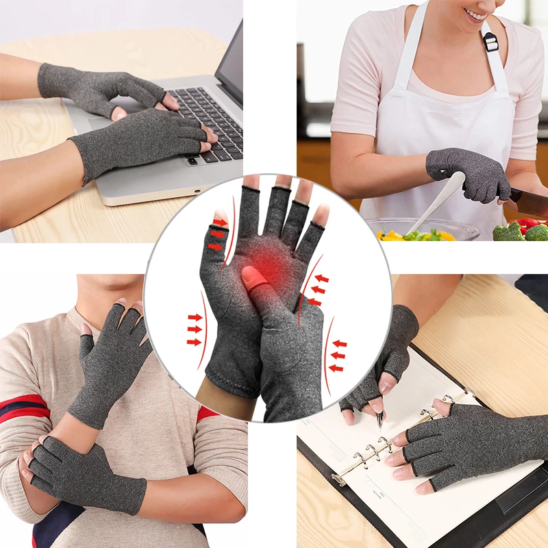 1 пара компрессионные перчатки удобные дышащие компрессионные перчатки при артрите поддержка запястья хлопок суставы обезболивающие перчатки руки