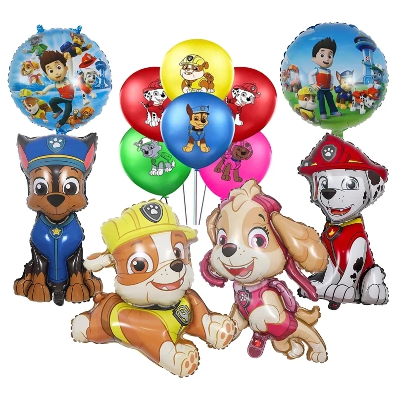 Paw Patrol Palloncino In Alluminio Chase Marshall Skye Puppy Paw Foil Balloon Boy Girl Children Birthday Party Decoration Balloons