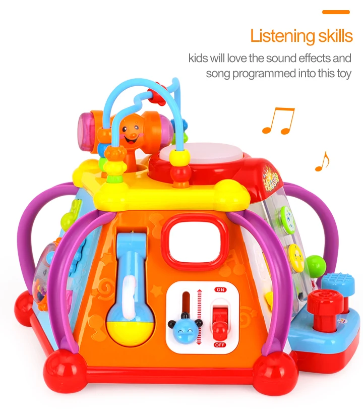 HOLA TOYS 806 детские игрушки музыкальные развивающий куб игровой центр игрушка с 15 функциями и умениями Обучающие Развивающие игрушки для детей Подарки