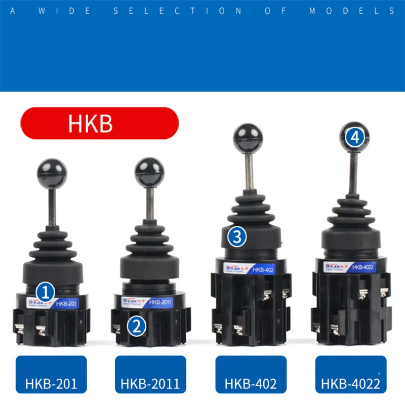 

30mm Joystick 4 position 4NO Switch Momentary self reset spring return latching wobble stick Monolever Cross Switch HKB-402