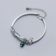 MloveAcc, Ретро Серебряный браслет для женщин, 925 пробы, серебряный, винтажный, Павлин, браслеты, серебро,, для женщин