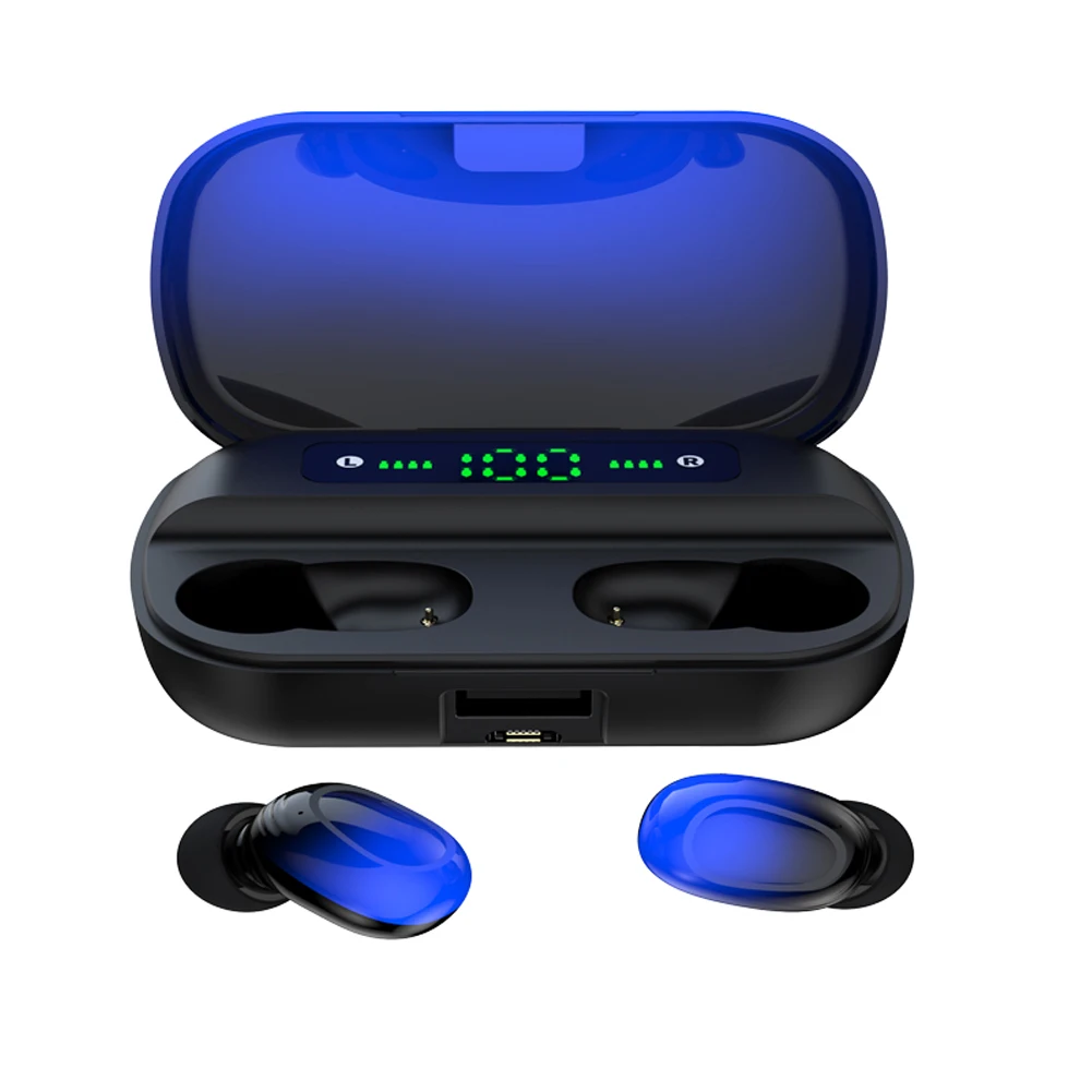 Bluetooth 5,0, эргономичные стерео наушники с зарядной коробкой, Подарочный цифровой дисплей, Спортивные Беспроводные наушники с шумоподавлением
