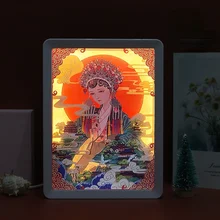 New Original Light Shadow Box Cute Oil Painting Girl 3D Photo Frame Diy Handicraft Accessories Bridesmaid Gift Led Lights