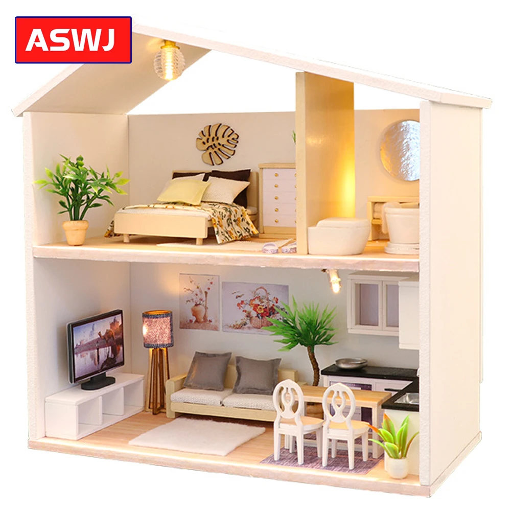 Roombox DIY деревянный кукольный домик светильник модель игрушки креативный