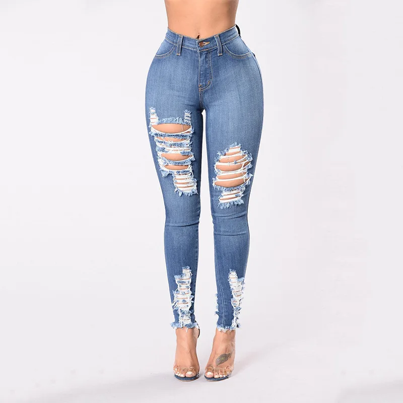 

2020 Slim Jeans for Women Skinny High Waist Jeans Woman Blue Denim Pencil Pants Stretch Waist Women Jeans Pants Calca Feminina
