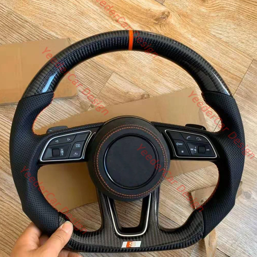 For Audi Rs3 S3 20182021 Cuatomized Carbon Fiber Sports Flat Steering