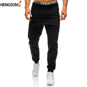 

2018 Men Running Pants Trousers Men Drawstring Pants Hip Hop Harem Pants Mens Joggers Solid Pants Sweatpants Plus Size M-3XL