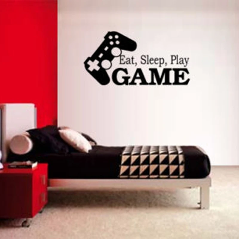 

EAT SLEEP PLAY GAME VINYL WALL DECAL LETTERING DECOR STICKER GAMER GAME ROOM Wall STICKERS