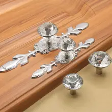 Стеклянные алмазные хрустальные ручки комода ящик мебель ручка