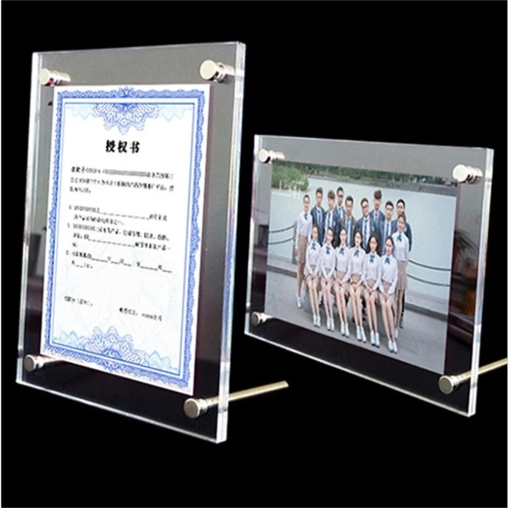 Clear 210*297mm Photo Picture Label Frame Poster Sign Stand Acrylic Price Tag Display Holder a6 100x150mm double sided clear acrylic sign holder display stand restaurant table menu paper holder photo picture poster frame