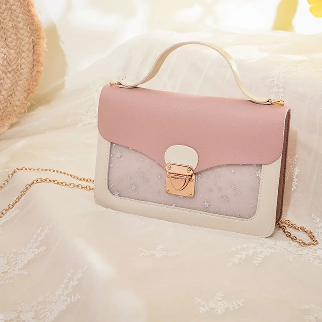 Маленькая женская сумка-мессенджер, новая модная дизайнерская женская сумка на плечо с цепочкой и блестками, повседневная женская сумка через плечо с клапаном