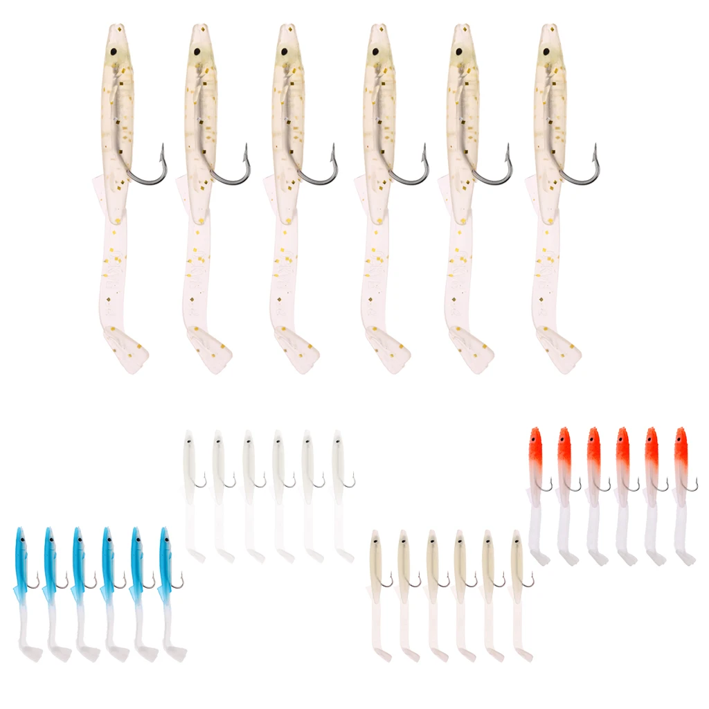 6 Pcs Soft Eel Fishing Lure Artificial Bait Jig Lures with Stainless Steel Hook Bionic Baits Lightweight and Portable Crankbait 6 Pcs Soft Eel Fishing Lure Artificial Bait Jig Lures with Stainless Steel Hook Bionic Baits Lightweight and Portable Crankbait