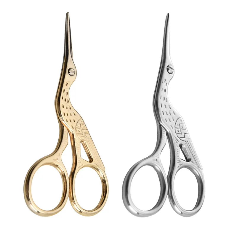 

Vintage Stainless Steel Nail Scissors Eyebrows Nose Hair Trim Manicure Nail Art Tool Beauty Makeup Tool Trimmer With Sharp Head