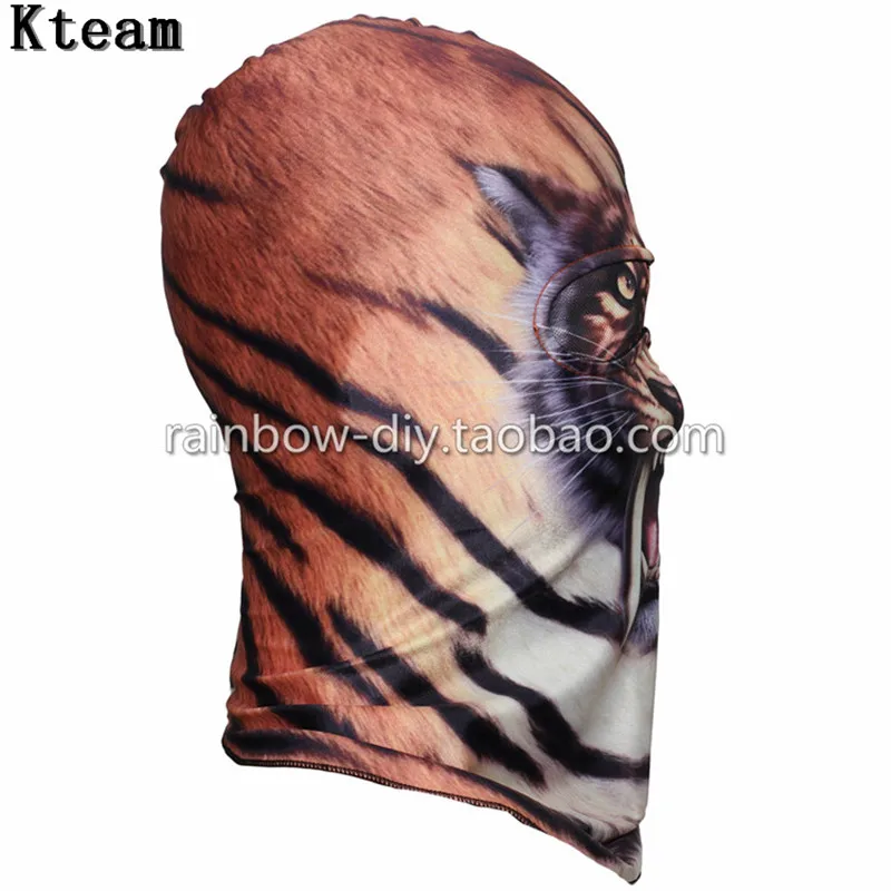 Hot! Halloween Party Masker Enge Tijger Hoofddeksels Masker Cosplay Digital Print Novelty Hoofddeksels Katoen Mannen Vrouwen Cosplay Gezichtsmasker