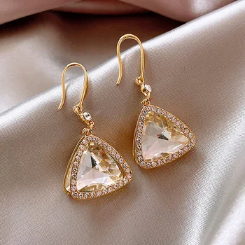 

Triangular Rhinestone Ear Hook Earrings 2020 nian New Style Fashion High Grade Sense Earrings South Korea Elegant Online Celebri