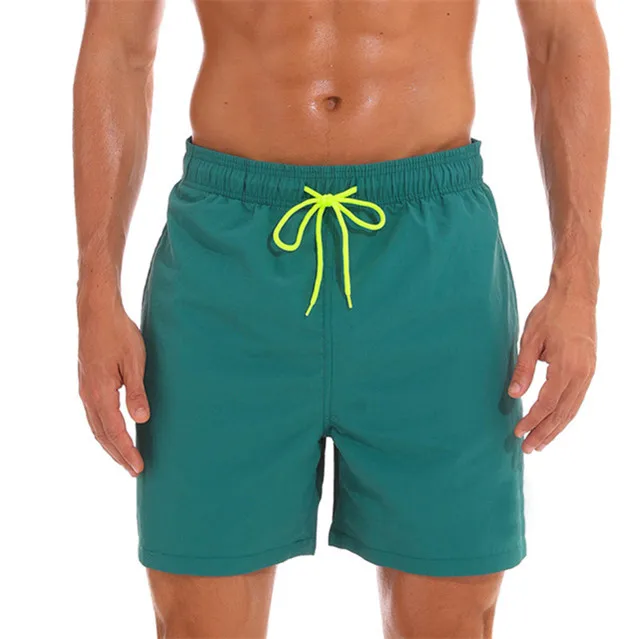 Dark green Мужская одежда для плавания, мужские плавки, мужские плавки, Maillot De Bain Homme, купальный костюм, бермуды, пляжная одежда для серфинга, мужские пляжные шорты - Цвет: Dark green