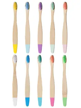 

10 Pcs Children Environmental Bamboo Charcoal Health Toothbrush For Oral Care Teeth Cleaning Eco Medium Soft Bristle Brushes