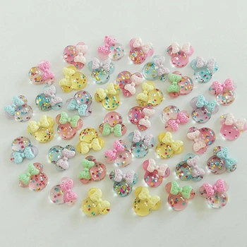 

15pcs/lot 23*30mm Resin 3d Cartoon bow mickey landscape decoration Simulation DIY Crafts Decoration