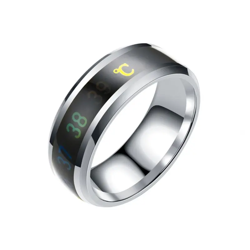 Водонепроницаемый температурный чувствительный кольцевой браслет умный кольцевой палец изменение цвета температуры кольцо размер 9-13