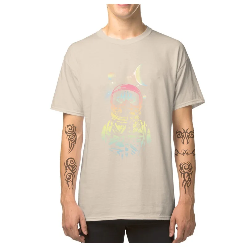 Retro Mens Tops & Tees Catstronaut_355 3D Printed T Shirt All Cotton Short Sleeve Printed Tops Shirt O-Neck Drop Shipping Catstronaut_355 beige