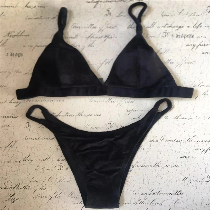  Clothes Two Pieces Solid Beige Sexy Padded Bra Bikini Swimwear For Women Female Beachwear Swimming 