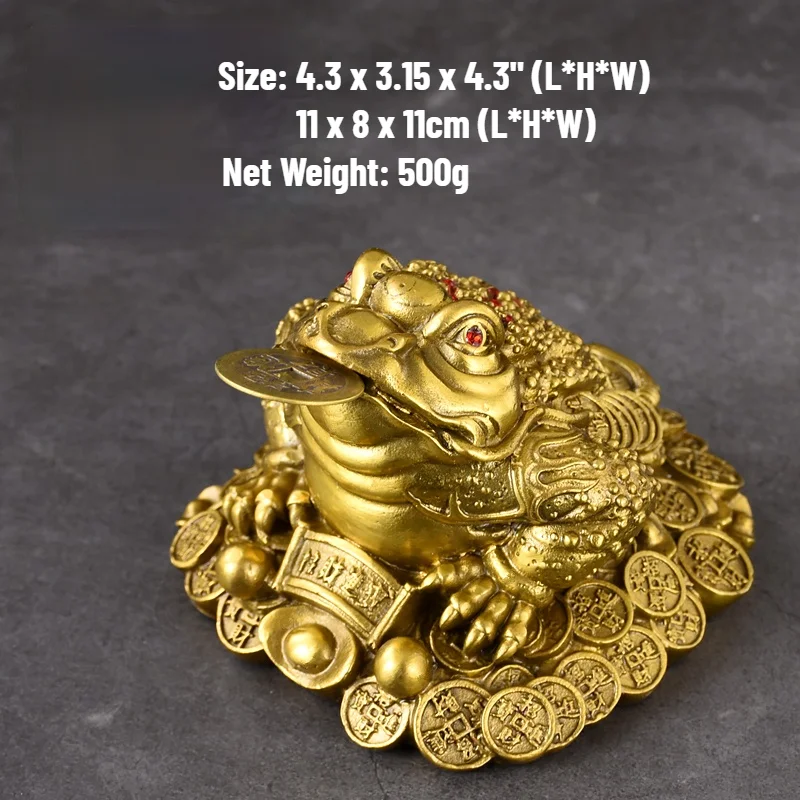 金のカエルの銅の像,3本足のヒキガエル,富を引き付ける,幸運のお守り 