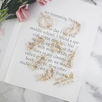 

New Girl Star Design Hair Pins Girls Hair Clips Cute Pearl Hair Pin Children Hairpin Party Princess Hair Accessories a Hot